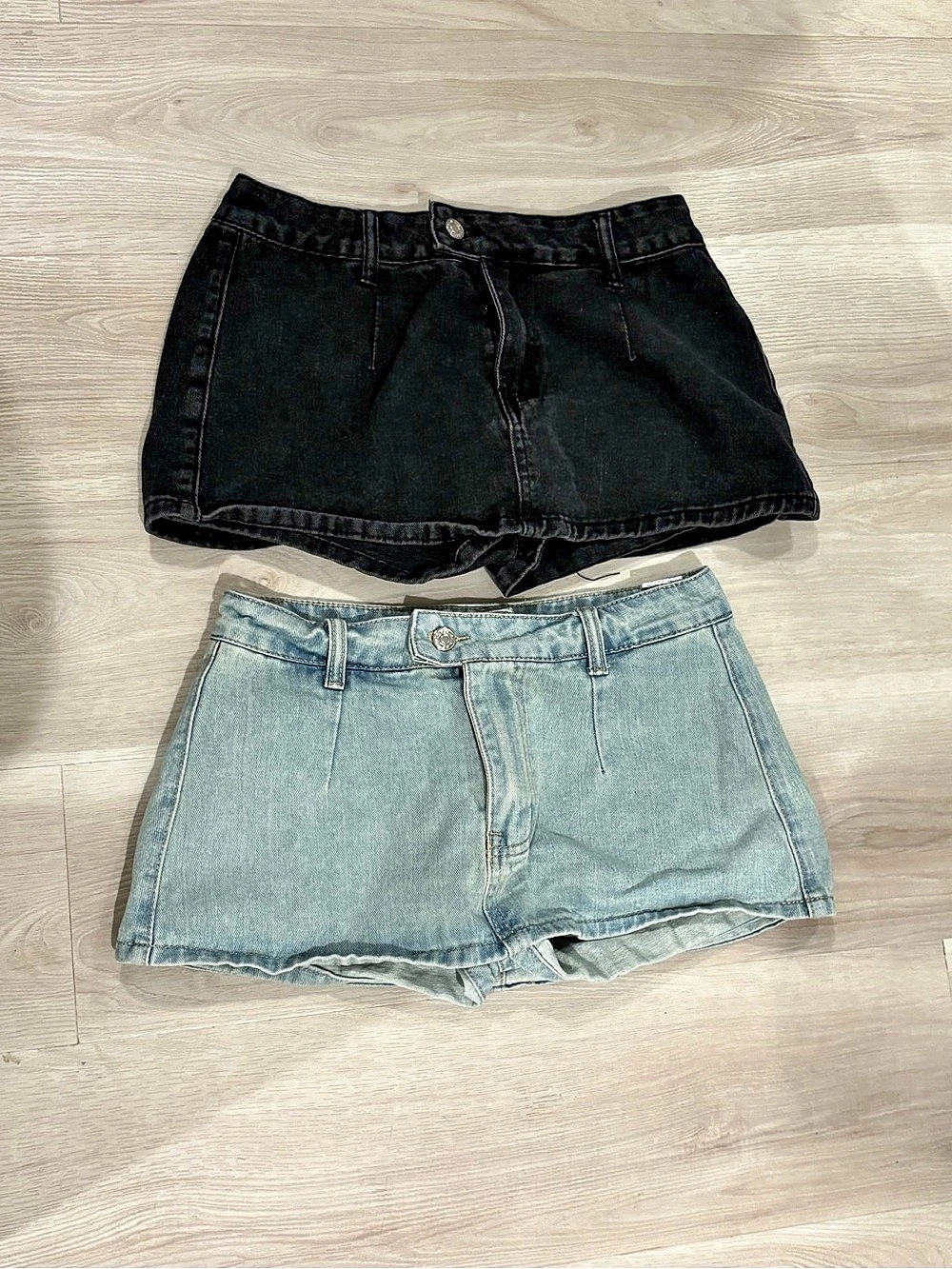 SHEIN ICON Low Waist Mini Denim Skort Denim Skort Shorts Set Small Like New